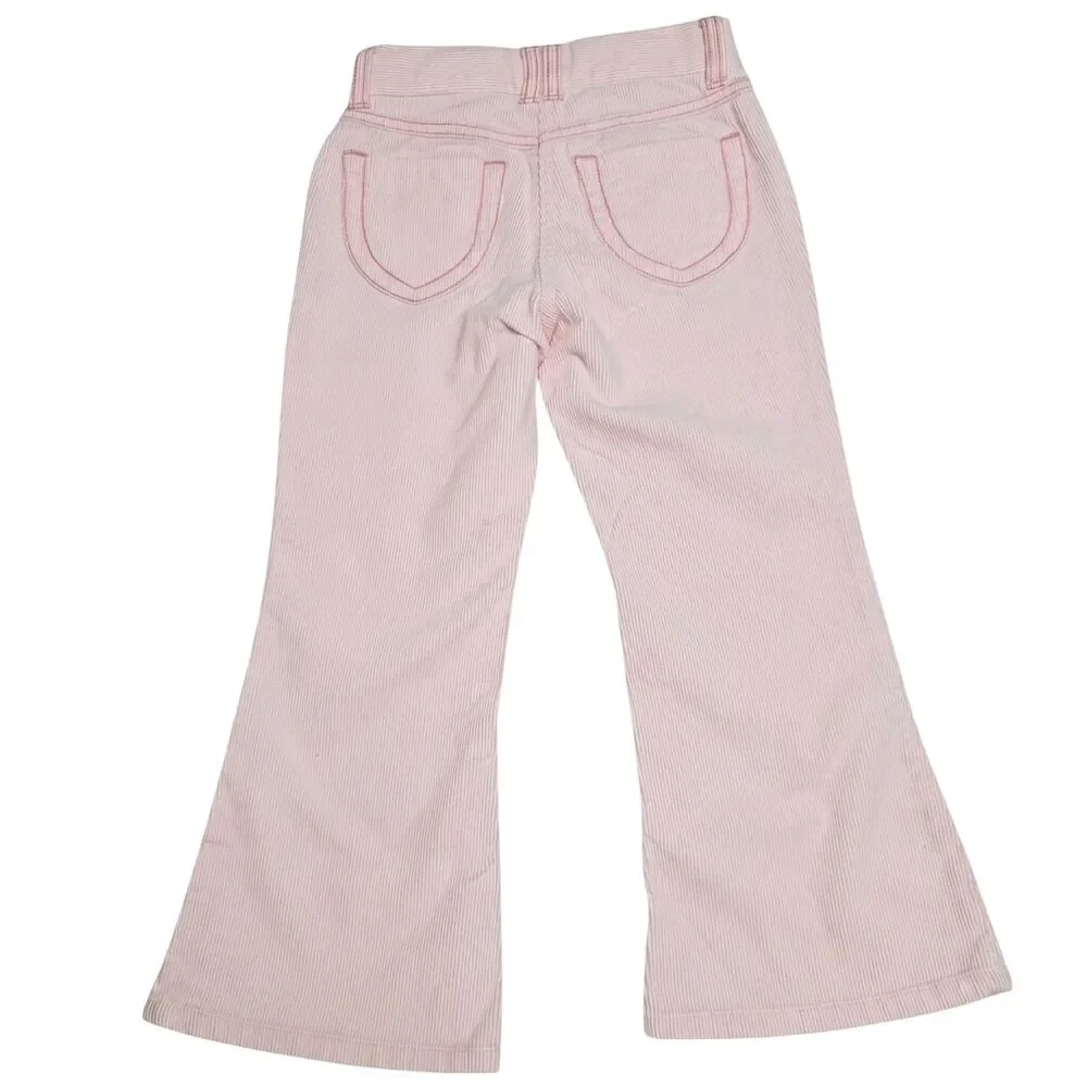Gymboree Corduroy Pants Size 6 Pink Flare Leg Embroidered 2006 Princess Snowdrop